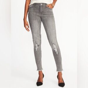 Old Navy Women's Rockstar Distressed Charcoal Jeans